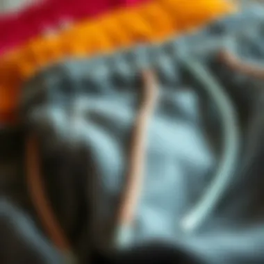 Variety of materials used for drawstrings in sweatpants