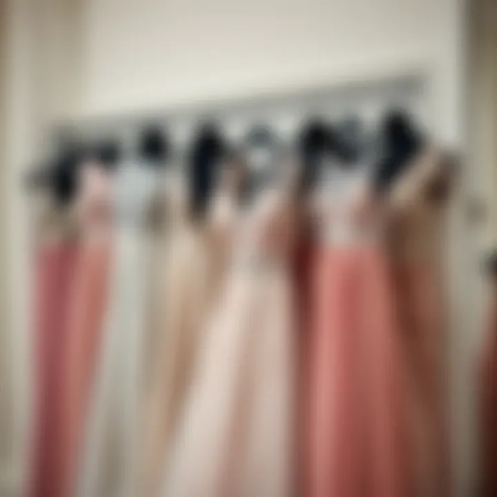 A collection of beaded bridesmaids dresses in various styles