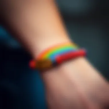 Colorful bisexual bracelet showcasing pride colors