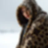 Luxurious cheetah print blanket hoodie draped elegantly