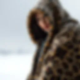 Luxurious cheetah print blanket hoodie draped elegantly