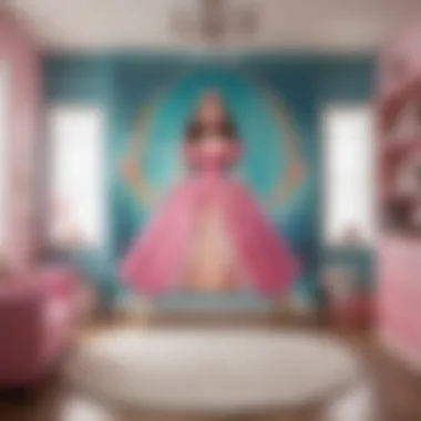 Colorful princess wall decals enhancing a playroom