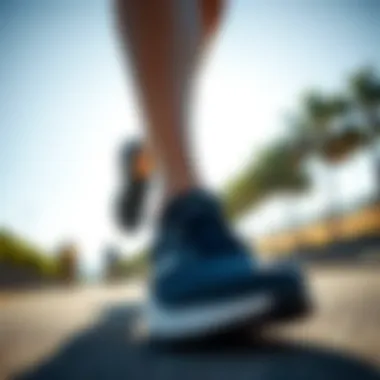 A person enjoying a run in breathable shoes on a sunny day