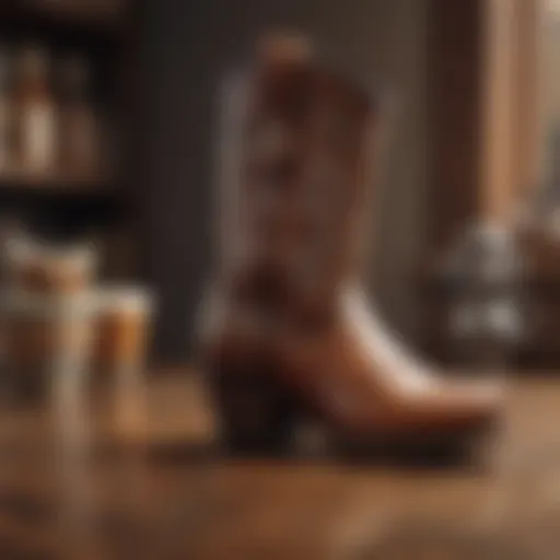 Artisan-crafted cowboy boot shot glass with intricate detailing