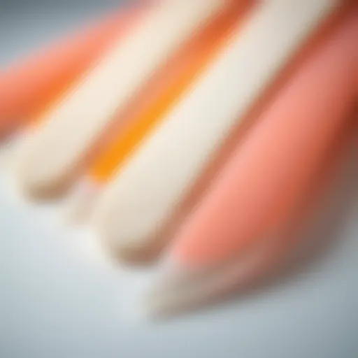 Close-up view of a foam nail file showcasing its texture