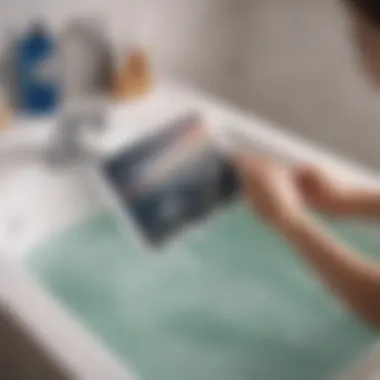 Ergonomic features of a bathtub tablet holder