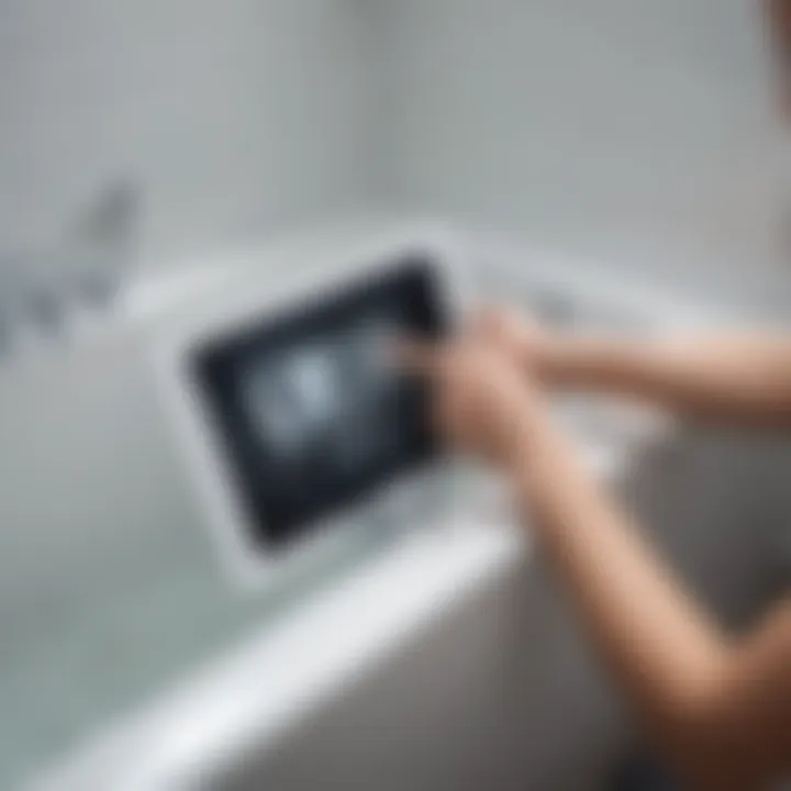 Installation process of a bathtub tablet holder