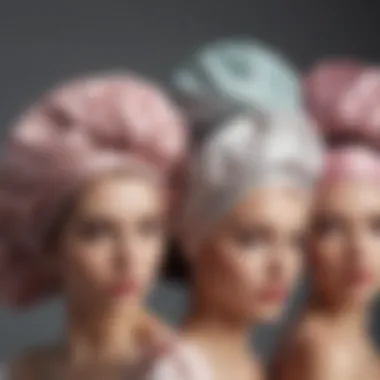 Diverse Styles of Satin Bonnets A collection of various satin bonnets showcasing different styles and colors