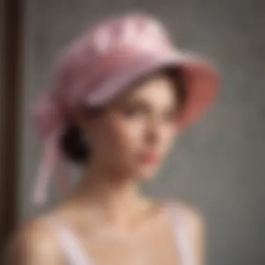 Elegance of Satin Bonnets Elegant satin bonnet with wide band in a stylish setting