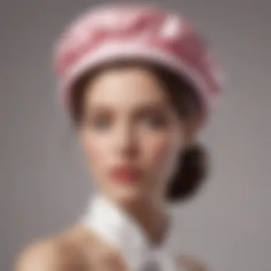 Fashion Statement with Satin Bonnets Stylish individual wearing a satin bonnet with a wide band, emphasizing its fashion aspect