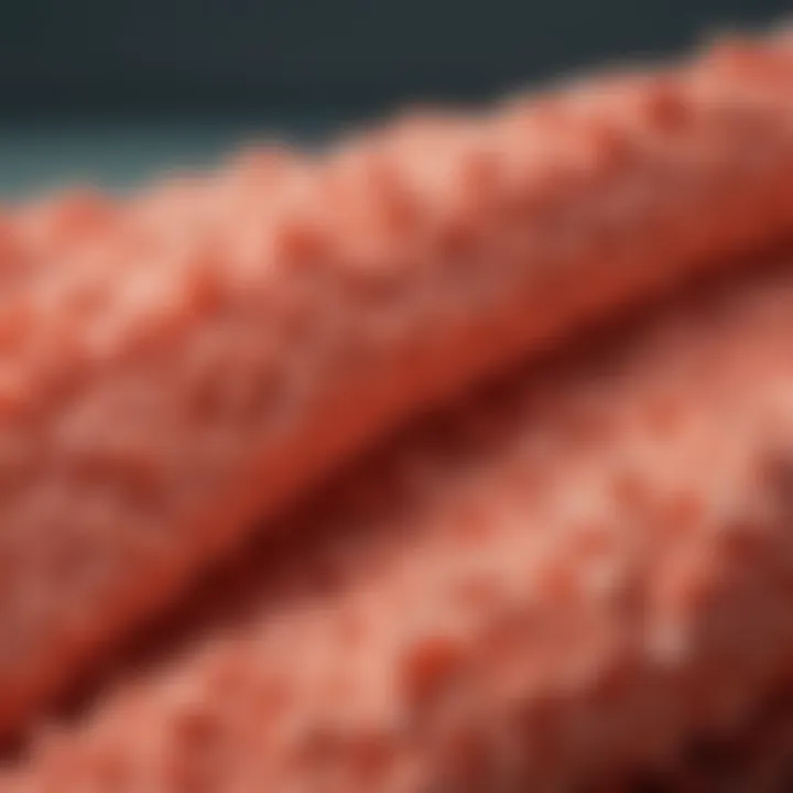 Close-up of soft coral washcloth texture showcasing its quality