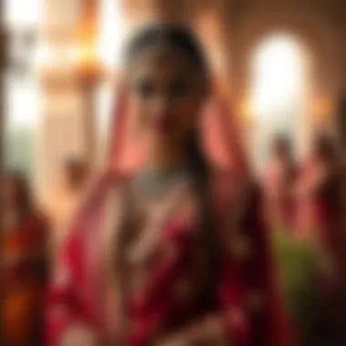 Intricate Indian Attire Designs An elegant ensemble reflecting the intricate designs of Indian attire with rich textiles and embellishments.