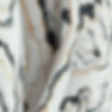 Close-up of faux marble texture in peel and stick wallpaper