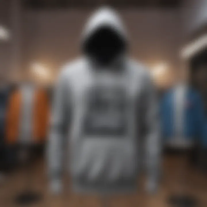 A stylish graphic hoodie displayed on a fashion mannequin