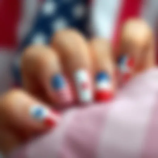 Vibrant patriotic nail wraps showcasing various national symbols