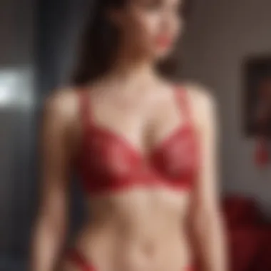 Cultural representation of red mesh lingerie through various styles