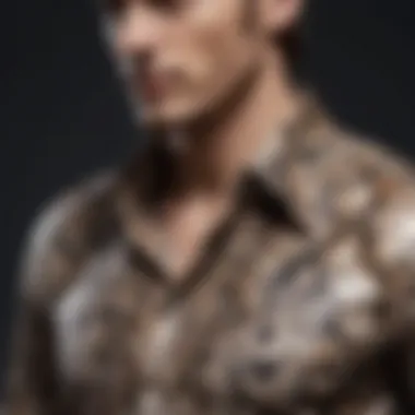 Stylish snake print shirt on display