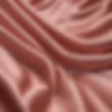 Close-up of luxurious satin fabric texture