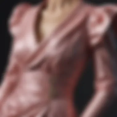 The Allure of Luxurious Fabrics Close-up of luxurious fabric used in a high fashion dress