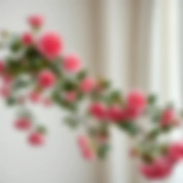 Sustainable materials used in crafting artificial rose vine garlands