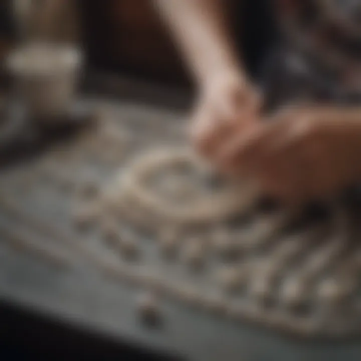 Artisan crafting a pearl necklace, highlighting the skill and artistry involved