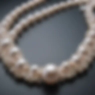 A close-up of a pearl necklace showcasing the luster and unique characteristics of pearls