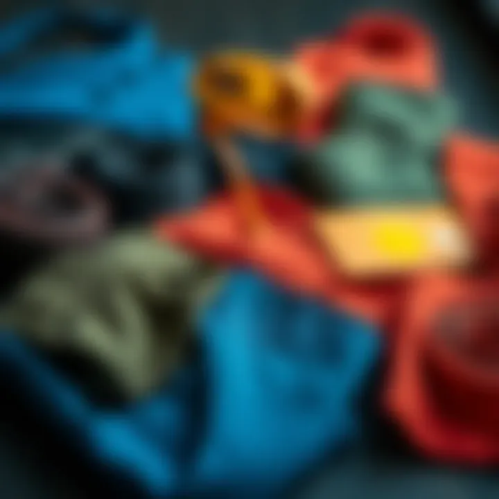 Different types of stomach wraps laid out
