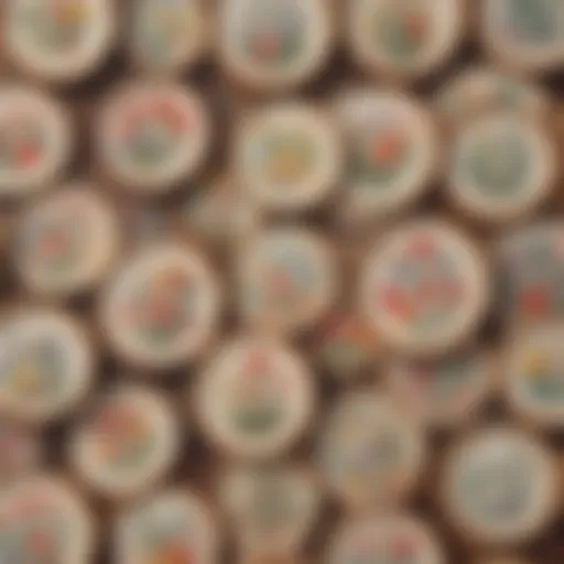 A collection of vintage wooden embroidery hoops displayed artistically