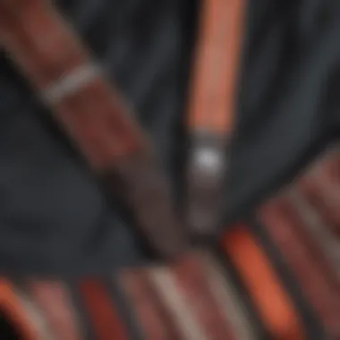 Close-up of the unique fabric and design of a suspender thong