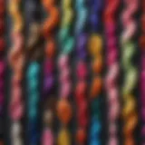 A stunning array of colorful fake hair ponytails displayed elegantly.