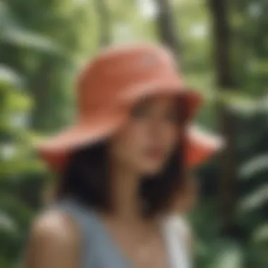 Bucket hat worn during an outdoor activity