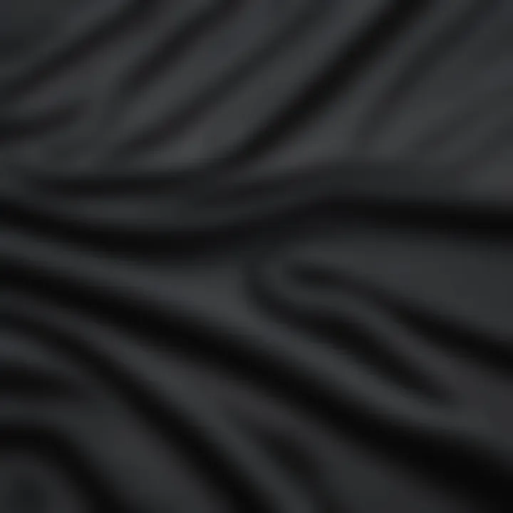 Close-up of fabric texture for plus size black tank tops emphasizing quality