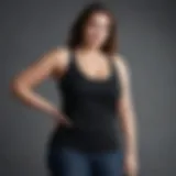 Stylish plus size black tank top on a model showcasing versatility