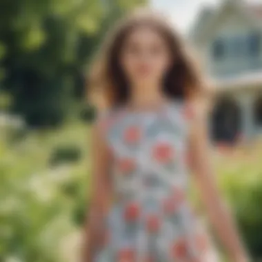 Summer Vibes: Tween in a Floral Dress A tween enjoying a summer day in a floral dress