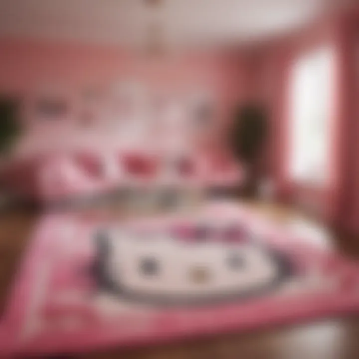 Cozy living room featuring Hello Kitty area rug enhancing the decor