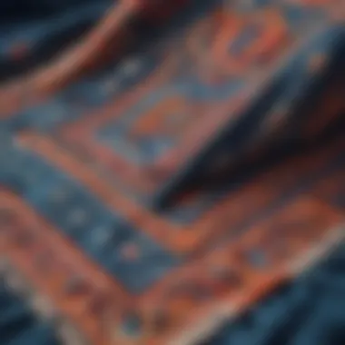 Close-up of the intricate design patterns on the throw blanket