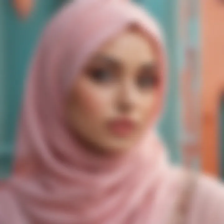 A palette showcasing trending colors and designs for hijabs