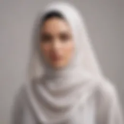 Elegant draping of an opaque chiffon hijab in soft hues