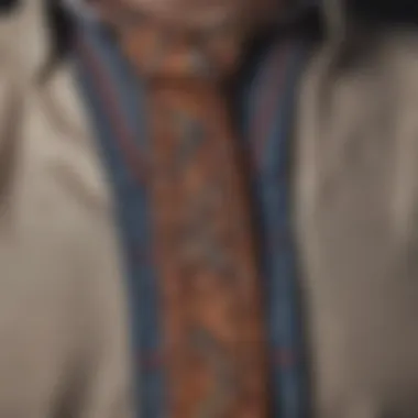 A close-up of unique patterns on suspenders