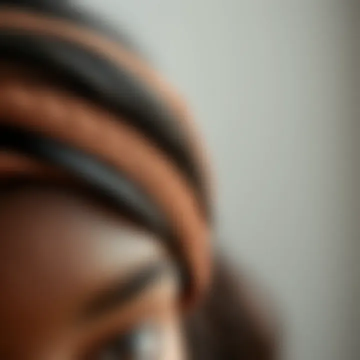 Close-up of a synthetic headband wig highlighting the texture and quality for natural appearance