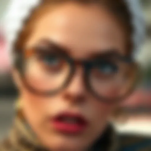 Vintage oversized glasses frames showcasing intricate designs