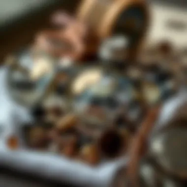 Close-up of various materials used in oversized glasses frames