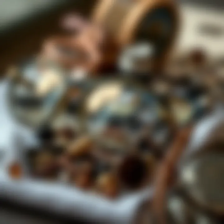 Close-up of various materials used in oversized glasses frames