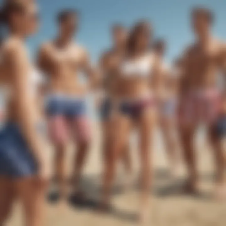 A group enjoying a summer outing while wearing American flag shorts