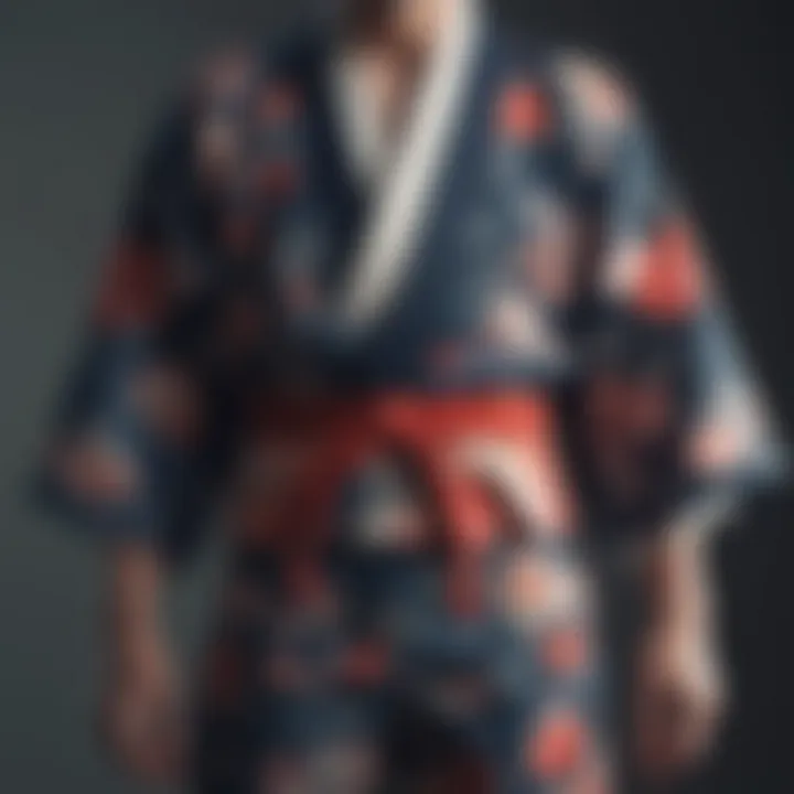 Modern styling of kimono and shorts combination