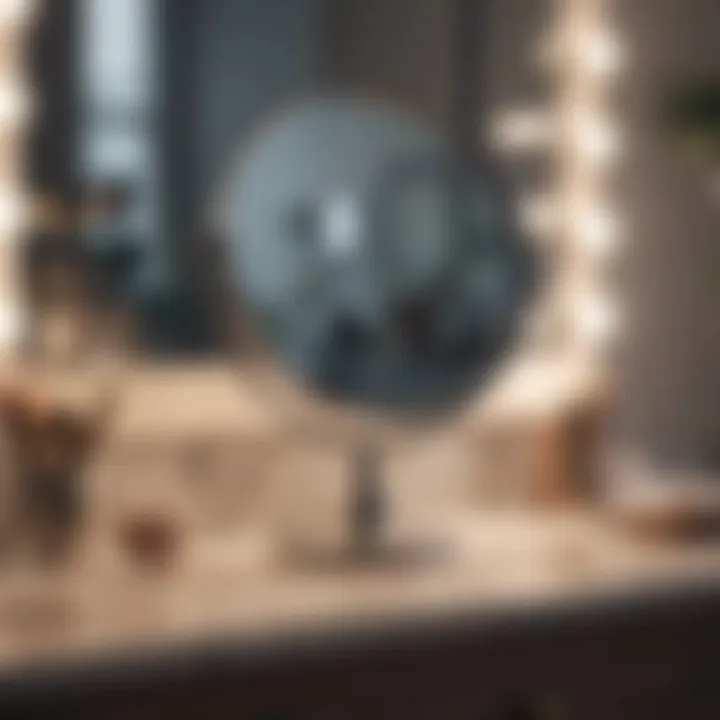 Stylish vanity setup featuring a magnifying mirror