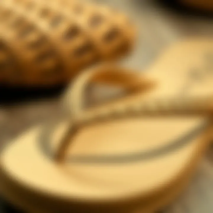 Close-up of eco-friendly materials used in flip flops